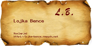 Lojka Bence névjegykártya